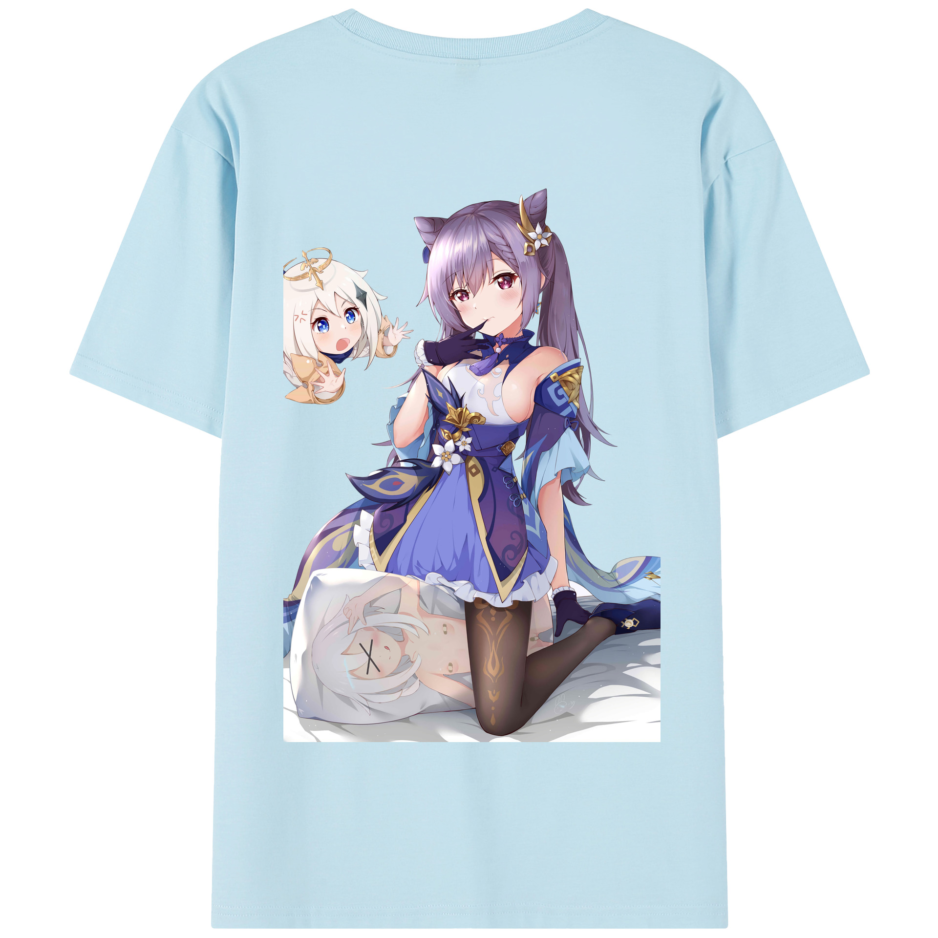 げんし神 刻晴 こくせい genshin Kokusei 綿100％半袖Tシャツ（背面プリント）